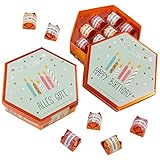 Aufkleber-Set passend für Küsschen Pralinen - Geburtstag Kerzen Happy Birthday Design Bunt - selbstklebende Rückseite kreative Geschenk-Idee - dv_1188