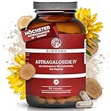 QIDOSHA® Astragaloside IV aus Astragalus-Wurzelextrakt plus Piperin, höchster Astragalosid IV Gehalt, 90 Kapseln im Apothekerglas, deutsche Fertigung, jede Charge laborgeprüft