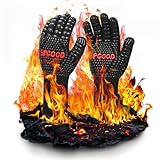 SPGOOD Grillhandschuhe hitzebeständig 800 Grad feuerfeste...