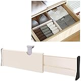 AFLOS Schubladentrenner Verstellbar, Schubladenteiler Organizers Kunststoff Schubladen Organisers Separatoren für Kommode, Badezimmer, Schlafzimmer Schrank, Büro 27.5-44 cm, 10cm Hoch