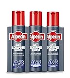 Alpecin Anti-Schuppen Shampoo A3, 3 x 250 ml - Bei schuppender Kopfhaut - Effektive Vorbeugung der Schuppenbildung bei fettigem Haar