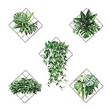 Necdeol 3D Grünen Pflanzen Wandaufkleber, Wandtattoo Pflanzen Grün, Wandaufkleber Grün Efeu Blätter Wandsticker, 3D Wandaufkleber Pflanzen für Küche, Schlafzimmer, Wohnzimmer