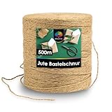 OfficeTree 500m Jutegarn 2mm - Bastelschnur - Kordel Natur - Paketschnur Naturfaser - Juteschnur - Juteband für Gartenbedarf zum Geschenk verpacken Dekoration - Jute Schnur basteln - Jute Twine