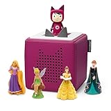 Toniebox Extrapack – Toniebox Starterset Beere mit Kreativtonie + 4 x Disney Heldinnen Hörfiguren, Audioplayer für Hörbücher und Lieder, kabellose Musikbox mit Disney Hörspiel