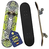 Best Sporting Skateboard Green High I Skate-Board mit ABEC 5 Kugellager I hochwertige Skateboards aus Holz & Aluminum I Skateboard Erwachsene I 78,5 x 20,4 cm Skateboard Deck grünes Design