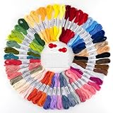 50 Farben Stickgarn set, Embroidery Floss Multifarben...