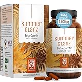 Beta Carotin Kapseln hochdosiert - 8.000 µg -Natürliches Strahlen - von innen nach außen - 90 Tagesvorrat - NATURTREU Komplex mit Biotin, Vitamin C & Kupfer - Vegan