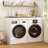 Waschmaschinenschrank für Trockner und Waschmaschine Waschmaschinenüberbau mit Großer Arbeitsplatte Schrank über der Waschmaschine und trockner Überbauschrank Waschmaschinen und Trockner 60x128x97CM