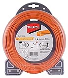 Makita Mähfaden Four-Leaf für Akku-Sensen und -Rasentrimmer (2,4 mm, 30 mm, orange) E-01806