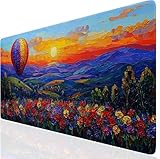 Mousepad XXL Gaming Mauspad 1000x400mm Luftballon, Blau Mauspad Large Verbessert Präzision und Geschwindigkeit, Mouse Pad Wasserdicht rutschfest Gummiunterseite, Desk Mat für Laptop Office DE-2379