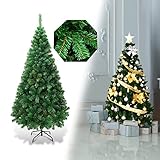COSTWAY 150cm Künstlicher Weihnachtsbaum, Tannenbaum mit Metallständer, Christbaum PVC Nadeln, Kunstbaum Weihnachten ideal für Zuhause, Büro, Geschäfte und Hotels, Grün