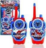 Walkie Talkie Kinder,2 Stück Spider Walkie Talkie Spielzeug ab 3 4 5 6 7 8 Jahre Junge und Mädche Funkgeräte Set Kinder Spielzeug Walki Talki Geschenke für Abenteuer im Camping,Wandernn,Freien