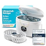 KLARBERG® Ultraschallreinigungsgerät Brille, Schmuck uvm. I Ultraschallreiniger I Ultraschallbad für eine Tiefenreinigung I ultrasonic cleaner, Brillenreinigungsgerät (600ml)