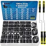 ZDBB 32 Größe 1540 Pcs O Ringe Sortiment Kit metrischen Nitrilkautschuk Oring Set mit 4 Pick für Automotive Wasserhahn Hochdruckreiniger Sanitär Luft oder Gas Reparatur OD 4mm-50mm