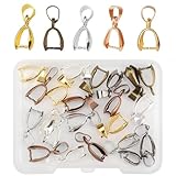 100 Pcs Pinch Clip Für Schmuck Diy Gold Silber Anhängerschlaufe Anhänger Kettenverschluss Clip Oesen Schmuck Für Diy,Zubehör Schmuck,Collierschlaufen(Gold, Silber, Grün, Roségold, Hellgold)15mmx6.5mm