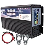 Reiner Sinus-Wechselrichter (3000–6000 W), 12/24/48/60/72 V – 220 V, Leistungstransformator, LCD-Bildschirm + mehrere Schutzfunktionen, mit Batteriekabel, 24 V–3000 W