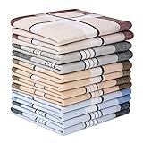 Aomig Taschentücher Herren, 12 Stück Baumwolle Stofftaschentücher Set, Traditionelle Taschentücher Stoff Herren Handkerchief, Wiederverwendbar Herrentaschentücher, 40cm x 40cm（A）