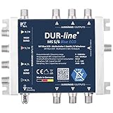 DUR-line MS 5/6 Blue eco Stromspar Multischalter - für 6 SAT Teilnehmer/TV - kein Netzteil notwendig - 0 Watt Standby Multiswitch [Digital, HDTV, FullHD, 4K, UHD]