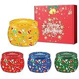 Weihnachtskerze Duftkerze Weihnachten 4 Stück,Duftkerzen Weihnachtsduft Kerze Geschenk Weihnachten,Duftkerzen Geschenkset Geschenk für Kollegin Weihnachten Weihnachtskerze Kleine Präsente (Style C)