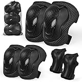 Knieschoner Kinder, Verstellbare Schoner Inliner,Sports Protektoren Ellbogenschoner,Handflächenschutz, Knieschoner für Kinder (Schwarz, S)