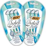 BIC Soleil Bella Einwegrasierer Damen - Set aus 2 x 3er Pack mit je 4 Klingen, mit Kokosmilch für eine sanfte Rasur