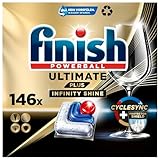 Finish Ultimate Plus Infinity Shine Spülmaschinentabs – Geschirrspültabs für intensive Reinigung, Fettlösekraft und Glanz mit Schutzschild – 2x73 Caps