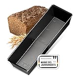 Zenker 6518 Brotbackform ausziehbar (28 - 40 cmx16cm), Kastenform, für saftige Brote und Kuchen, verstellbar & beschichtet, eckige Königskuchenform, Schwarz