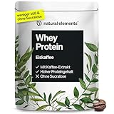 natural elements Whey Protein Pulver – Eiskaffee – 1kg – 23g Protein und 2,5g Kaffee-Extrakt pro Portion – für deinen Muskelaufbau, hochdosiert – in Deutschland produziert & laborgeprüft