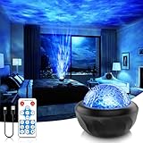 Fokky Sternenhimmel Projektor Kinder Erwachsene, Wasserwellen Galaxy Projector mit 6 Lichtfarben & Fernbedienung, Aurora Lampe, Nachtlicht, Party und Zimmer Deko, Perfekte Geschenkauswahl