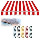 Ersatzstoff für Balkonmarkise – wasserdichte Polyester-Überdachung für Sonnenschutz (rot, 400 x 350 cm) – Outdoor-Schattenlösung