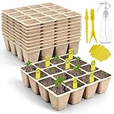 SYITCUN 160X Anzuchttöpfe 4x4cm,10 Pack Biologisch Anzuchttöpfe für Pflanzen,Quadratische Anzuchttöpfe Eckig,Anzuchttöpfe Biologisch abbaubar,Pflanztopf,Saattopf,Pflanzenanzucht