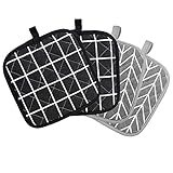 4 er Set Baumwolle Topflappen,ORYIAH Baumwolle Topflappen Handschuh Waschbare zum Kochen Küchenzubehör Grillzubehör (18x18 cm)