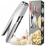 KAITION Edelstahl Knoblauchpresse, Premium Knoblauchpresse - Lekdicht, pflegeleicht, rostfrei, spülmaschinenfest!