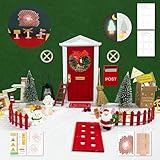48 Stück Wichteltür Zubehör Weihnachten Set, Wichteltür Zubehör Set, Weihnachtswichtel, DIY-Dekoration Für Weihnachten, Enthalten Wichteltür, Umzugskartons, Baustelle, Schilder,und Andere Zubehör