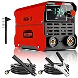 DEKO Elektroden Schweißgerät 135A 220V: 2-in-1 Mini Schweissgerät MMA/Lift TIG, ARC Schweißer, Inverter IGBT, Hot Start, Anti-Stick, LED-Anzeige, Schweißmaschine, Kompakt&Tragbar, Rot