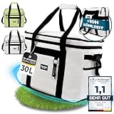 five dots Kühltasche faltbar 30l zum Einkaufen & Picknick [grau]- Kühltasche Auto als Thermotasche & Picknicktasche Auto - Mehr Organisation mit Kühltasche Gross - Lunch Tasche & Mini Kühlbox