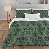 PNHCL Chic Bettdecke 240x220cm 4 Jahreszeiten, Vintage Ethno Bettdecke ohne Bezug, Bequeme und Weiche Ganzjahresdecke, Französisch Damast Muster Waschbar Schlafdecke mit 2 Kissenbezüge 80x80 cm A683