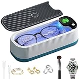 Ultraschallreinigungsgerät, Ultrasonic Cleaner, Brillenreinigungsgerät mit 3 Reinigungs-modi, Tragbarer Ultraschall Reinigungsgerät für Reinigung Brillen Schmuck Uhren Zahnprothesen
