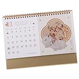 Angoily 2023 Jahresplaner täglich Schreibtisch klein Desktop-Kalender für office organizer büro organizer Wochenkalender deko Aufstellbare Tischkalender stehender Kalender Papier Golden