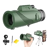 Monocular Telescope HD 80X100 HD Fernrohr Monocular Telescope Handy Fernglas objektiv FMC BAK4 Wasserdicht mit Halterung & Stativ für Klettern Vogelbeobachtung Jagd Konzert Fußballspiel Reisen