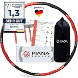 KIANA SPORTS® Hula Hoop Reifen Erwachsene inkl. Tasche und Übungsplan [1,2 kg] - Stabiler Hoola Hoop aus Deutscher Entwicklung - Hullahub Reifen zum Abnehmen - Gymnastikreifen im Wellendesign