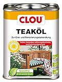 Clou Teaköl: Holzöl zum Imprägnieren, Auffrischen & Pflegen, Innen & Aussen, UV-Schutz, Farblos, 750 ml