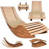 Casaria® Java Gartenliege Holz Wetterfest Klappbar Ergonomisch 160kg Belastbarkeit FSC®-Zertifiziert Akazie Garten Sauna Liege Holzliege 195x60x93cm