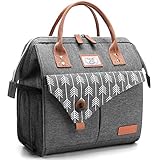 Lekesky Lunchtasche Isolierte Kühltasche für Frauen Auslaufsichere weit geöffnete Lunchbox, Grau …