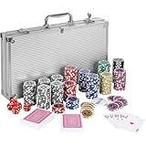 GAMES PLANET Pokerkoffer mit 300 Laser-Chips,...