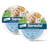 Seresto Zeckenhalsband im Sparset für Katzen: 7 bis 8 Monate wirksamer Schutz gegen Zecken und Flöhe, Länge 36 cm, 1,25 g + 0,56 g, 2 Halsbänder