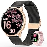 RifePhi 2024 SmartWatch Damen mit Telefonfunktion, runde 1,39'' Full Touch HD Screen Uhr mit SpO2/Menstruationszyklus/Schlafüberwachung/IP68 Wasserdicht/Fitness Tracker Schrittzähler/Für iOS & Android