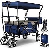 TRESKO® Bollerwagen faltbar mit Dach | Handwagen mit...