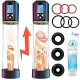 Penis Pumpe Sex Spielzeug für die Männer - Penispumpe für Penisvergrößerung mit 8 Saugenmodi, Automatic Penis Pumpe Vakuumpumpe Masturbieren für Männer mit 6 Cockring und 3 Silikonhüllen