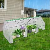 Kleines Gewächshaus, Mini Tomatengewächshaus Mit Durchsichtiger Abdeckung & Aufrollbarem Fenster, Ideal für den Anbau von Obst, Gemüse und Kräutern auf Balkon Oder Terrasse, Enthält 20 Klammern
